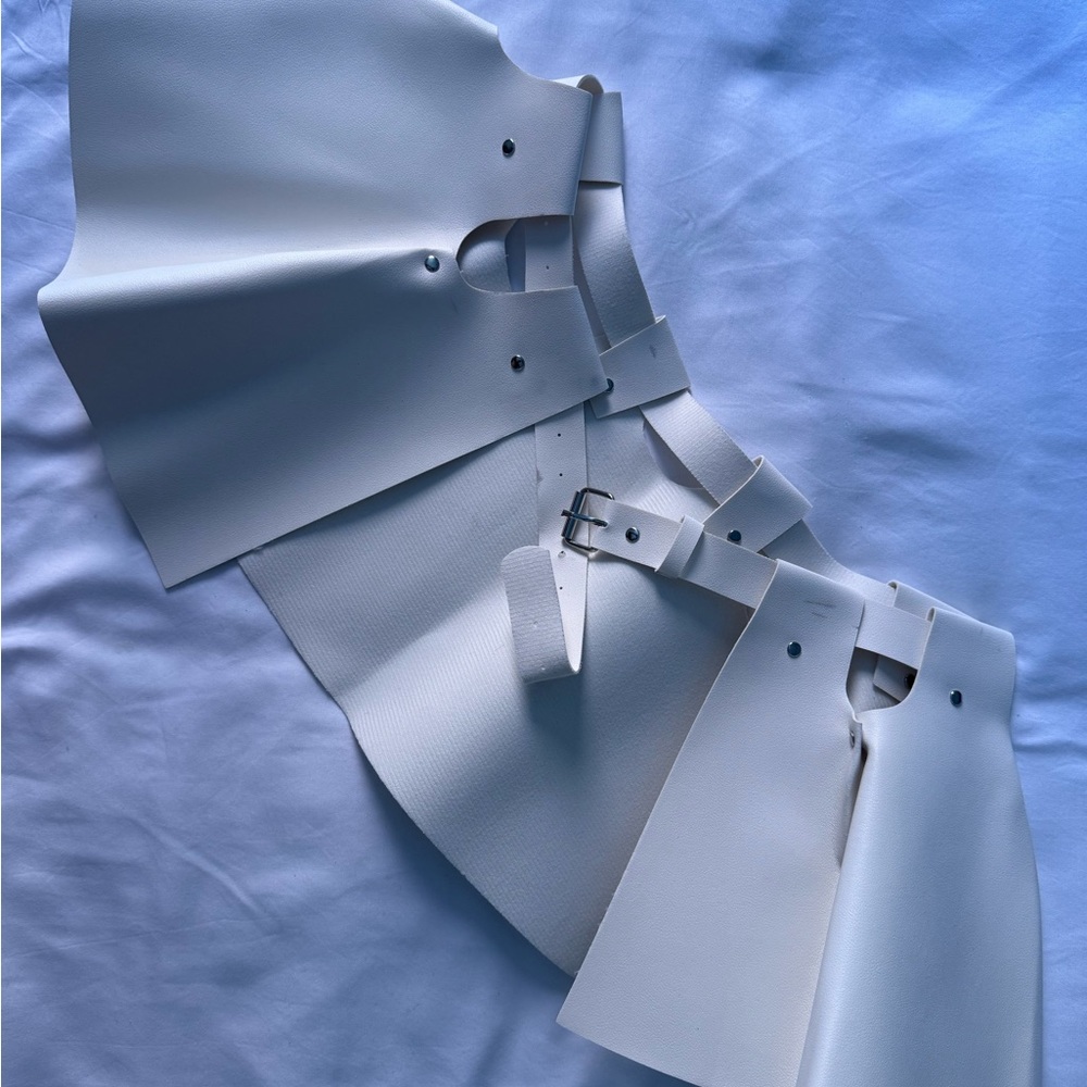 White Structured Belt